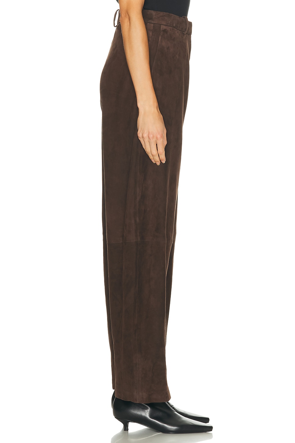 NOUR HAMMOUR Barrel Suede Pant