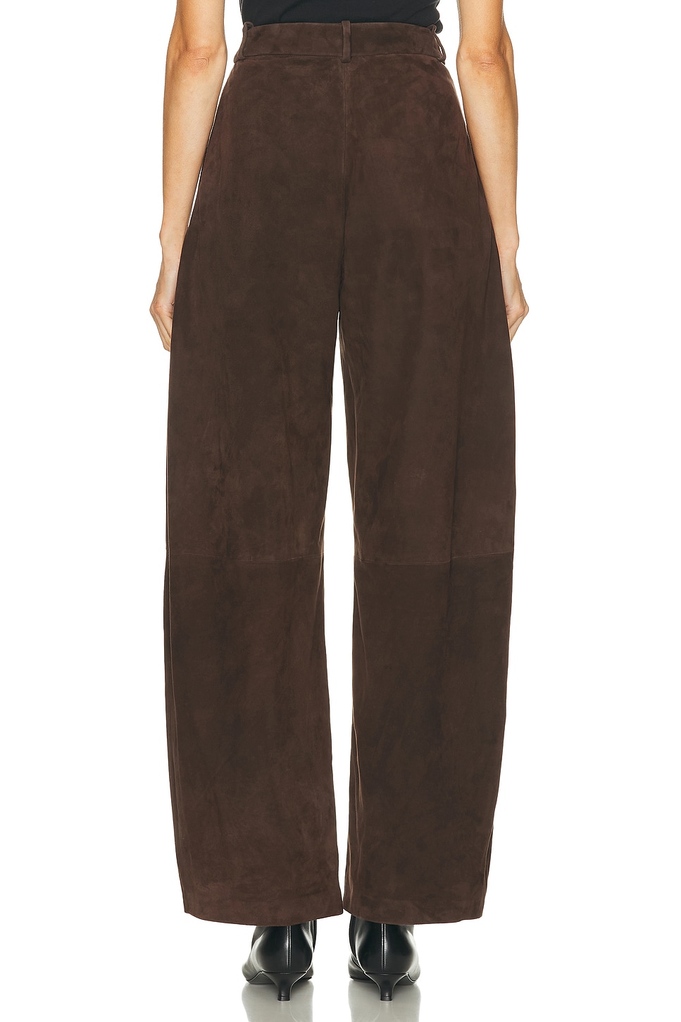 NOUR HAMMOUR Barrel Suede Pant