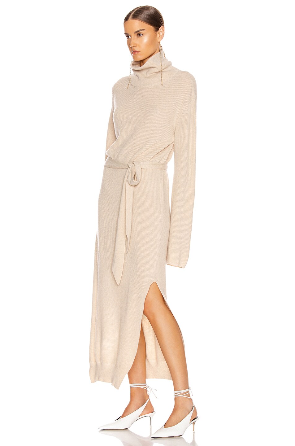 1050~Turtleneck Knitted CANAAN Dress with Belt
