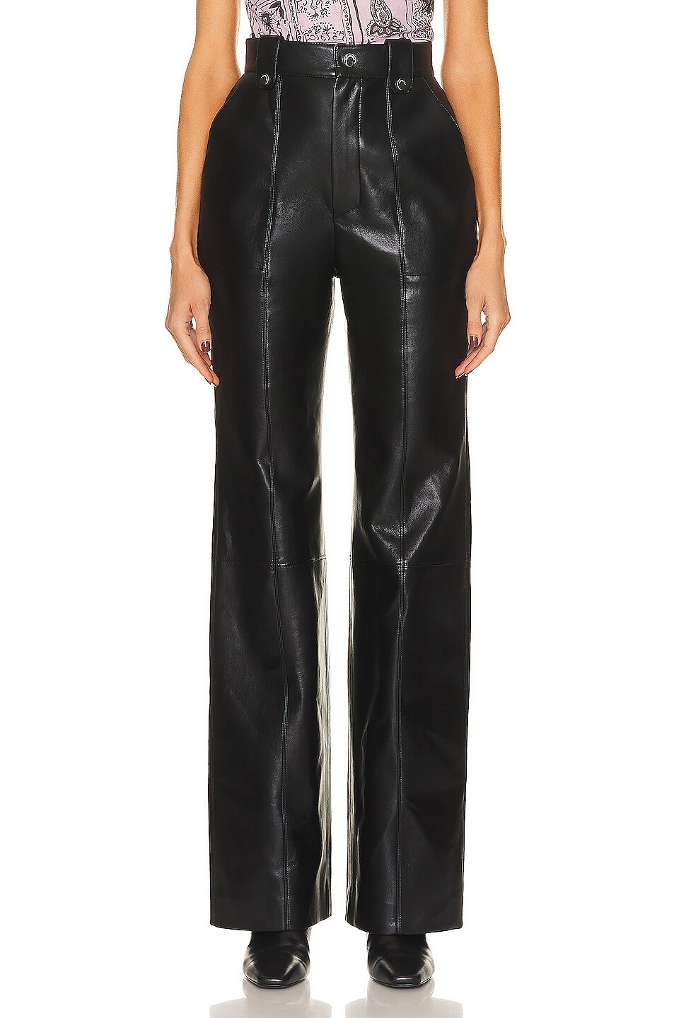 Nanushka Faux Leather Zelda Pant in Black | FWRD