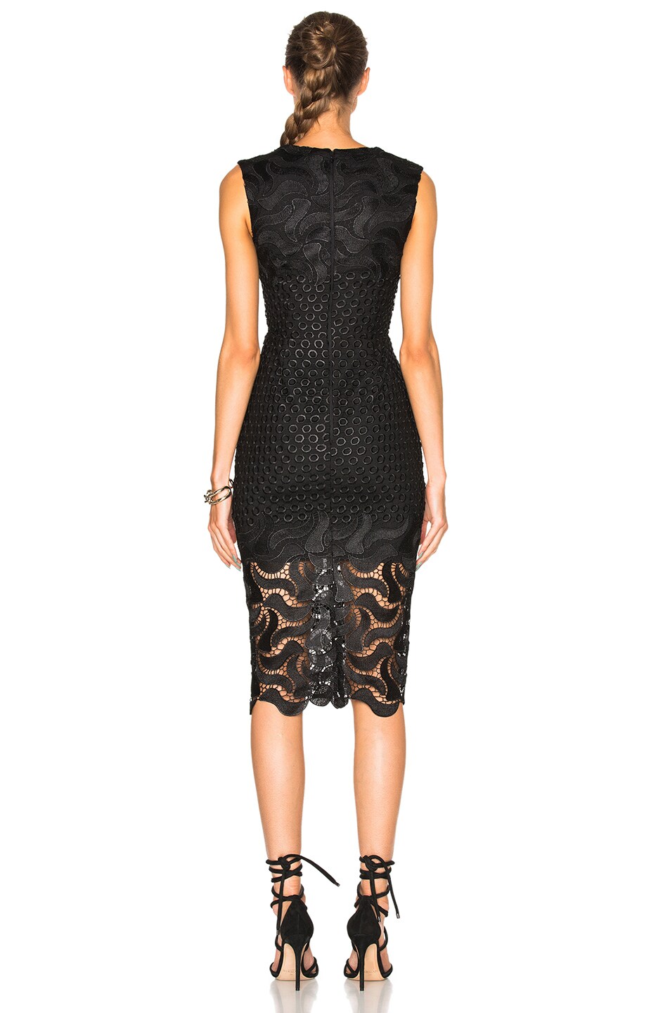nicholas iris lace gown black