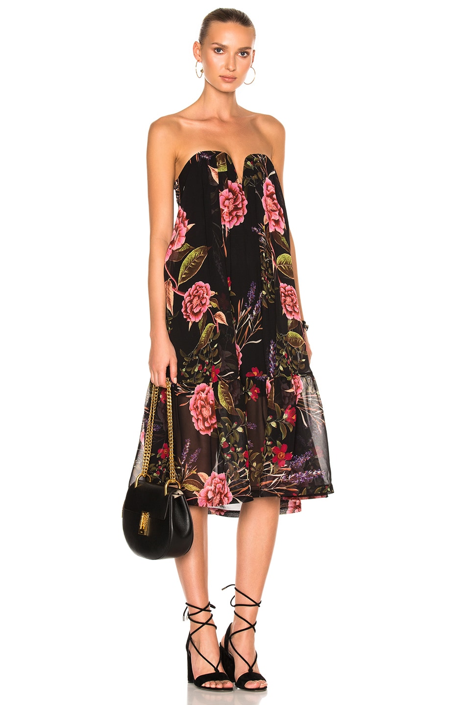 Image 1 of NICHOLAS Peony Floral Wrap Halter Dress in Peony Floral