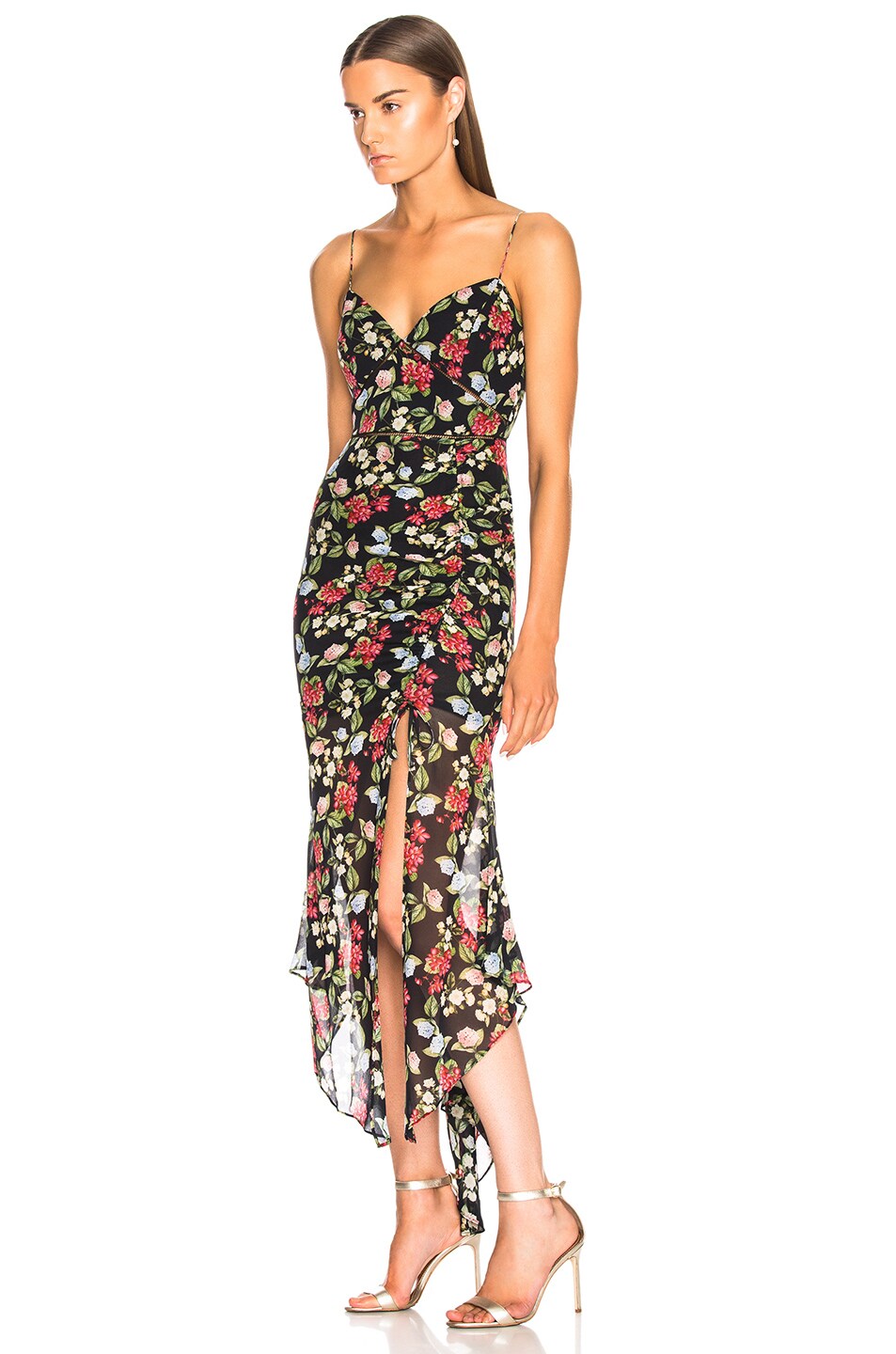 NICHOLAS Drawstring Dress in Eva Floral | FWRD