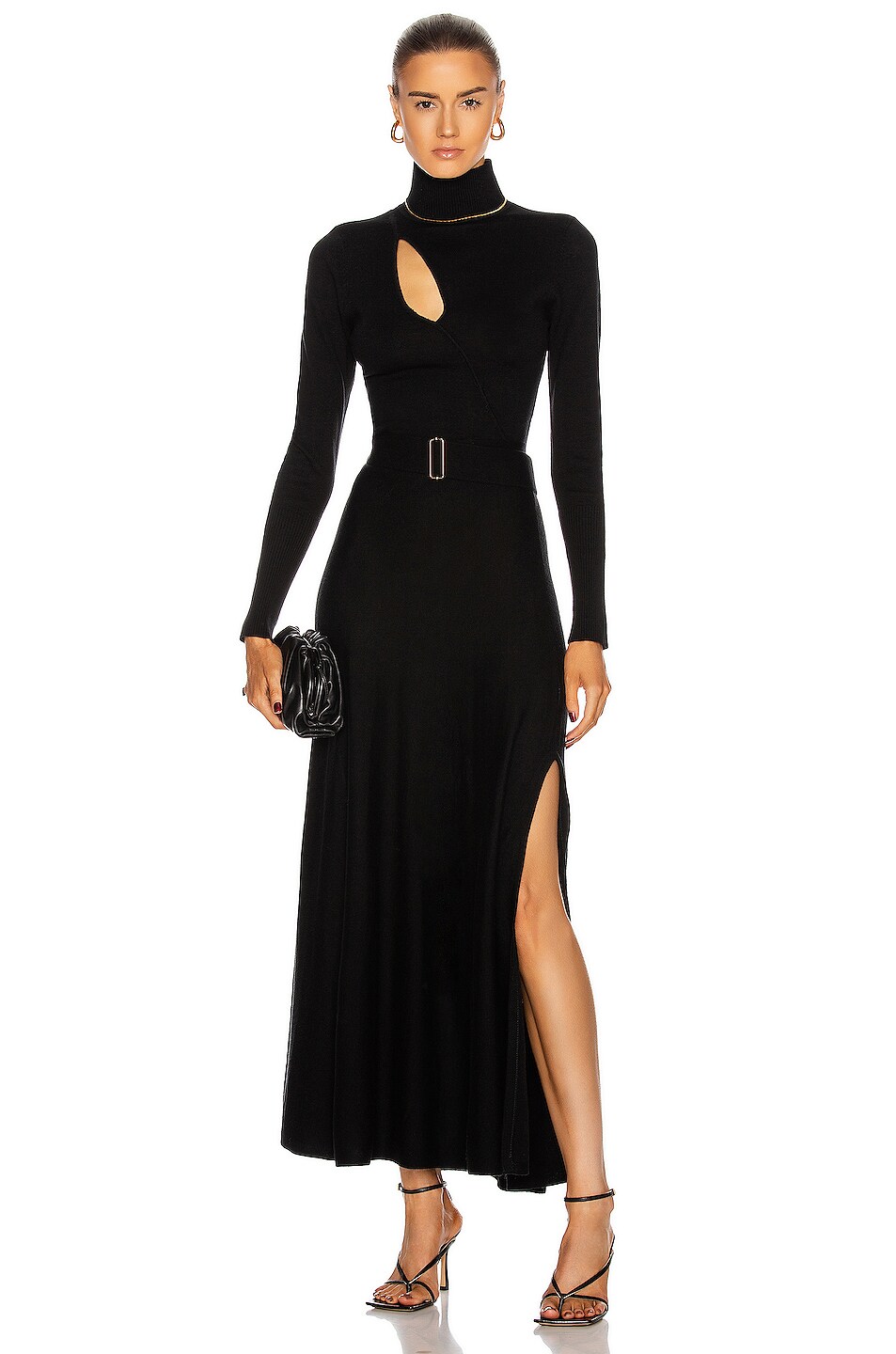 Image 1 of NICHOLAS Cross Over Cut Out Dress in Black