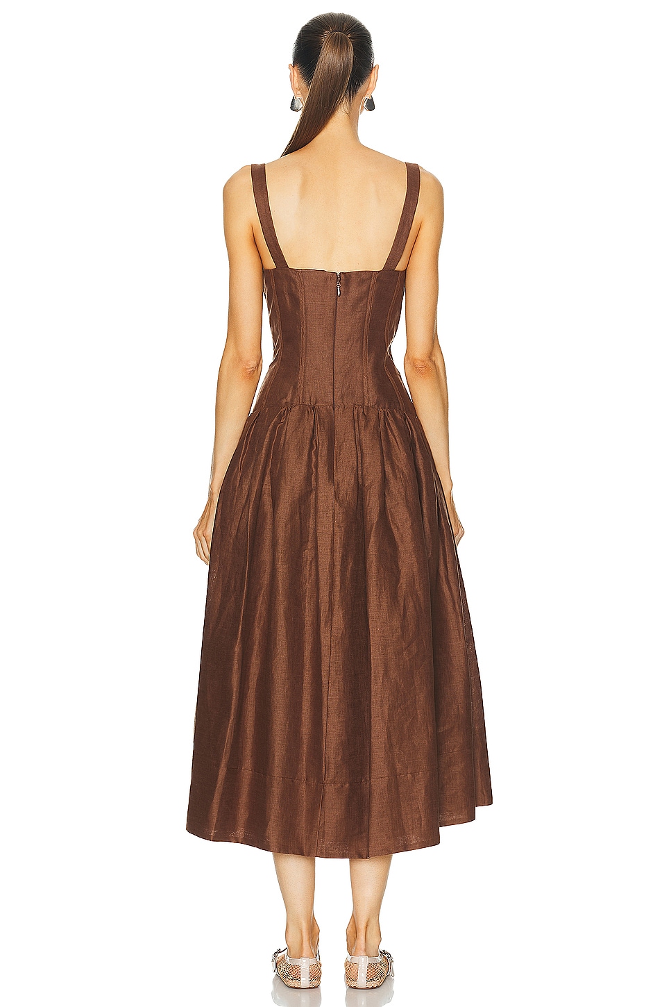 Makenna Drop Waist Corset Midi Dress