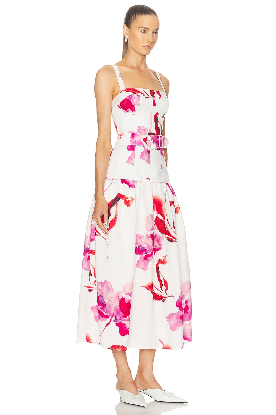 Shop Nicholas Lidia Bustier Drop Waist Dress In Zoe Floral Print