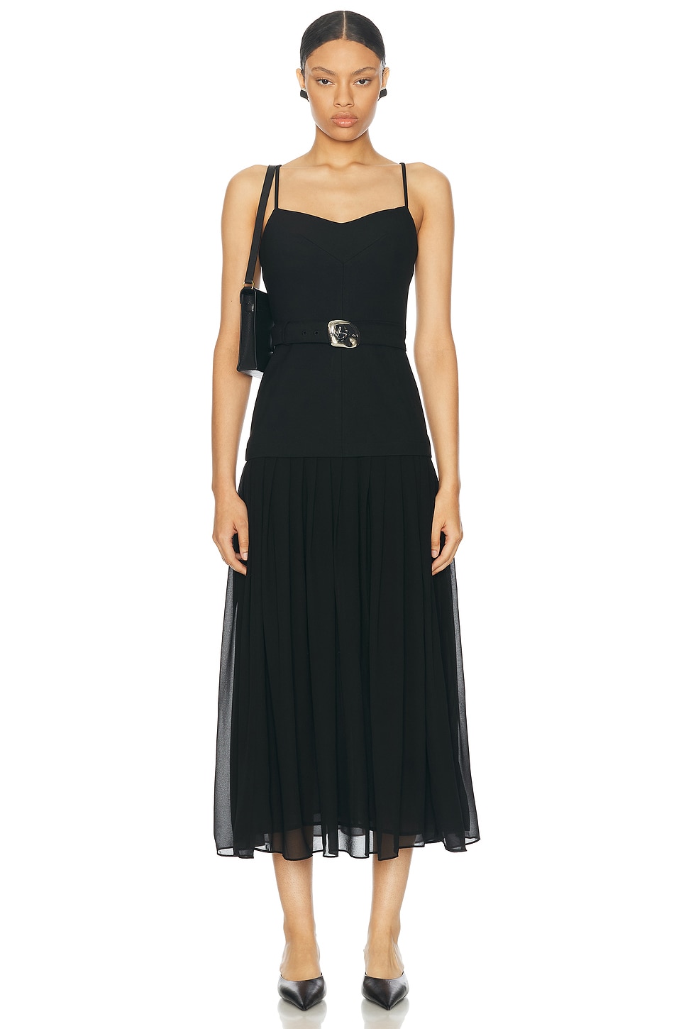 Image 1 of NICHOLAS Susie Pleated Dress in Black