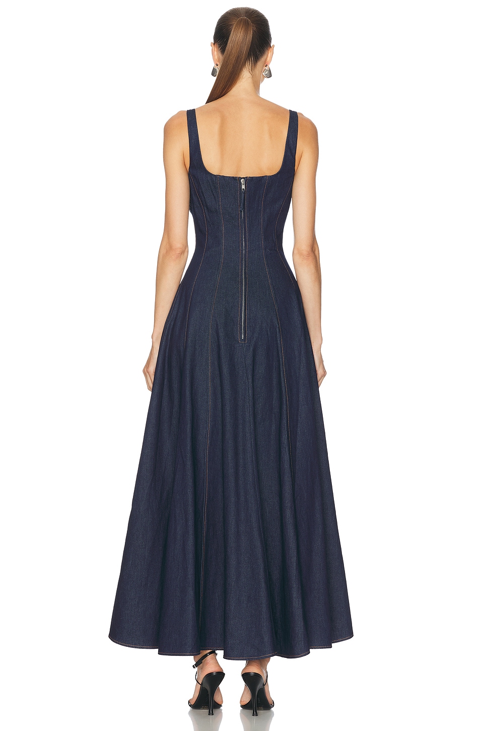 Athena Sleeveless Paneled Midi Dress - Thumbnail 1