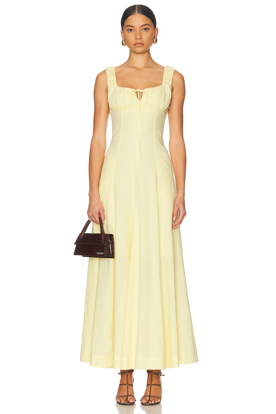 Dina Midi Dress in Yellow