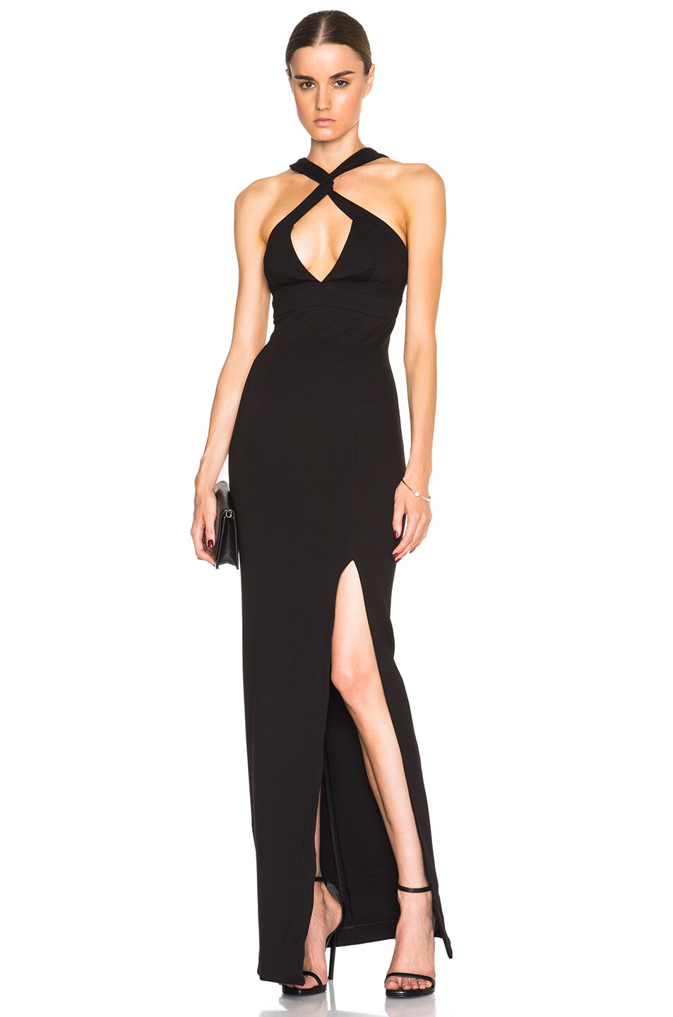Image 1 of NICHOLAS Diamond Cut Out Maxi Dress in Black