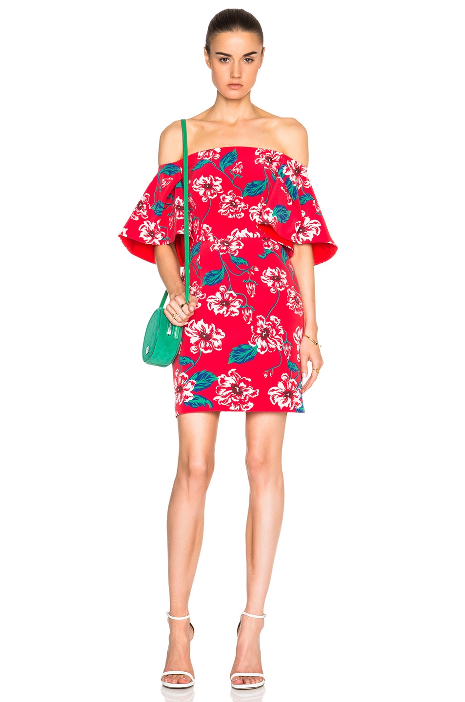 Image 1 of NICHOLAS Tuck Sleeve Dress in Red Floral
