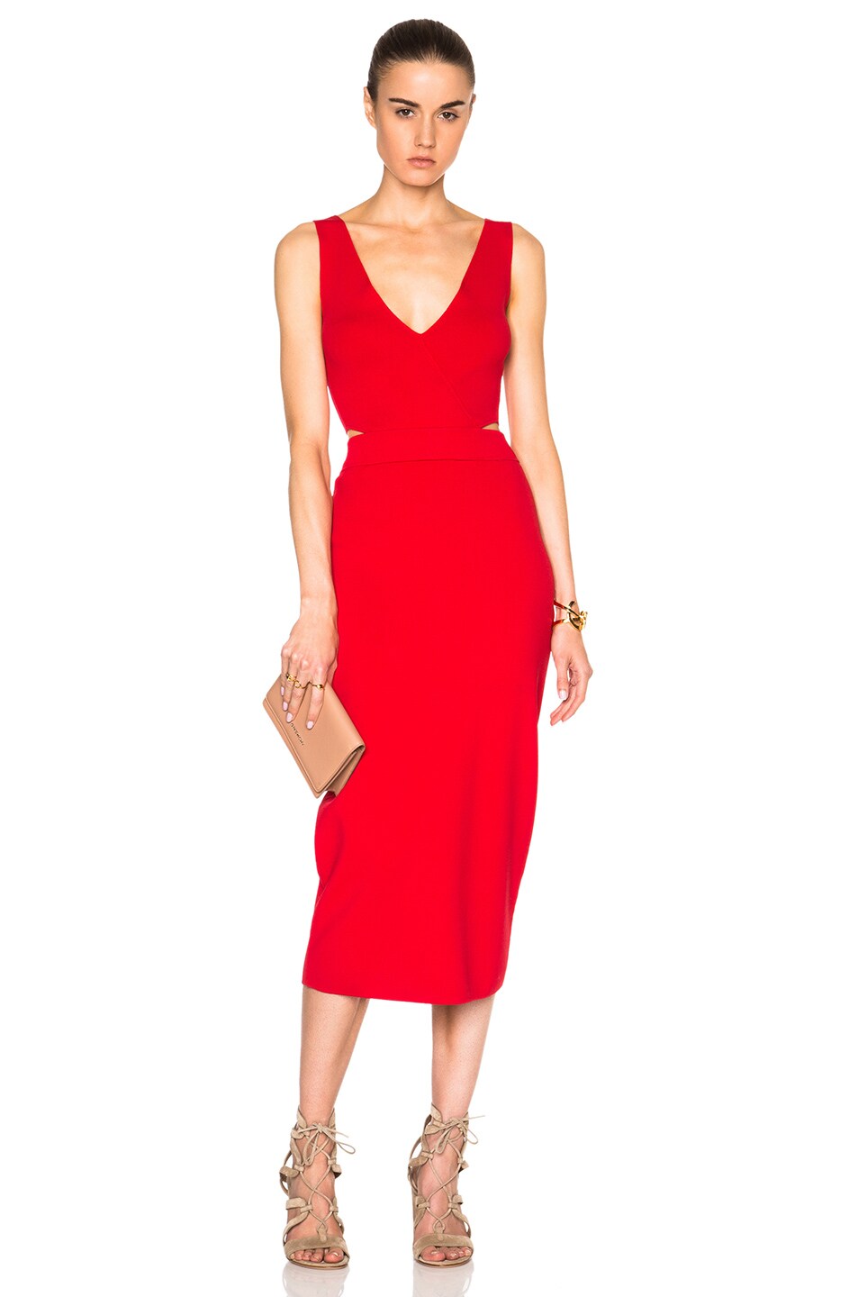 Image 1 of NICHOLAS Front Wrap Dress in Red