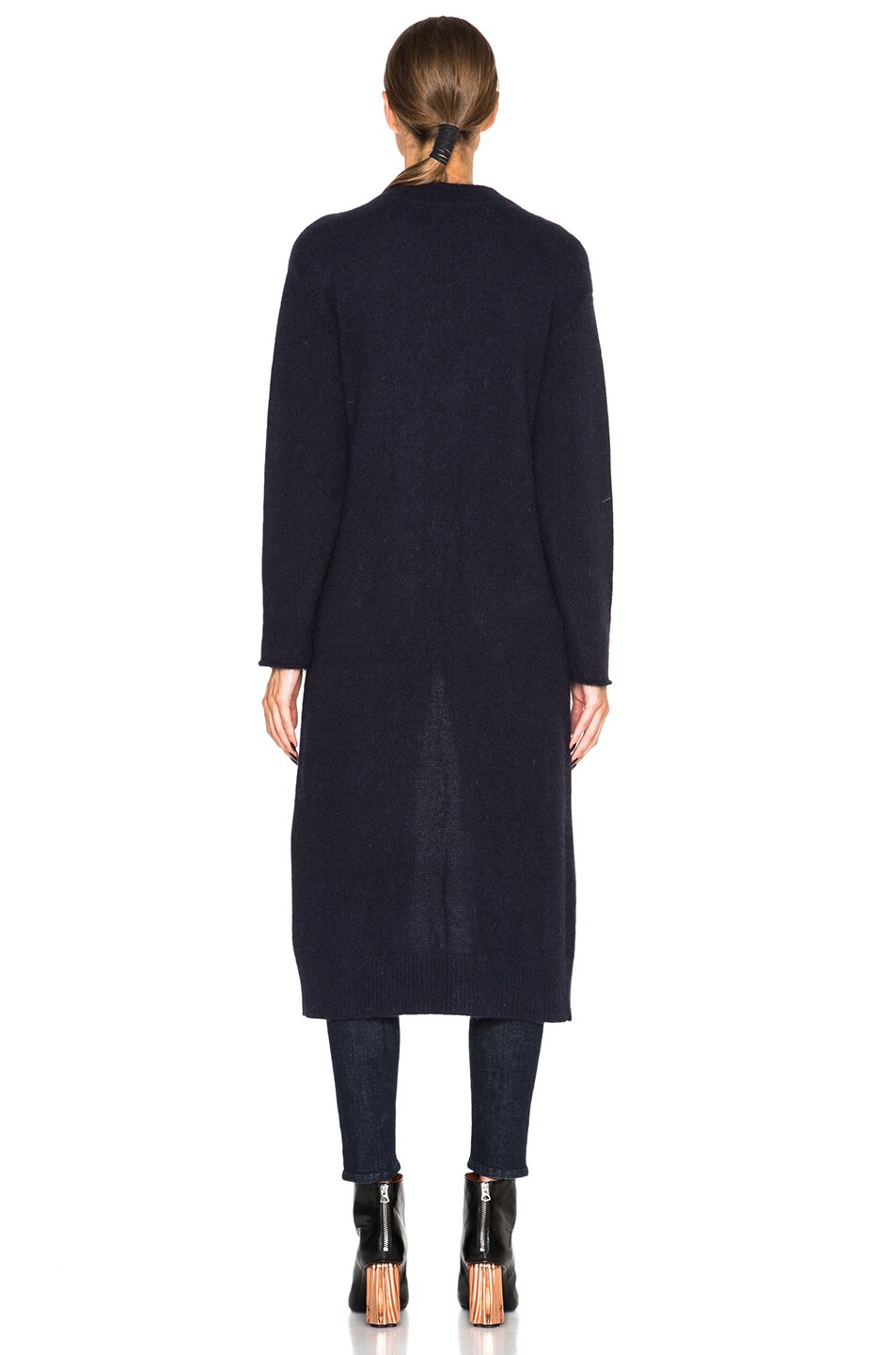 NICHOLAS Angora Long Cardigan in Navy | FWRD