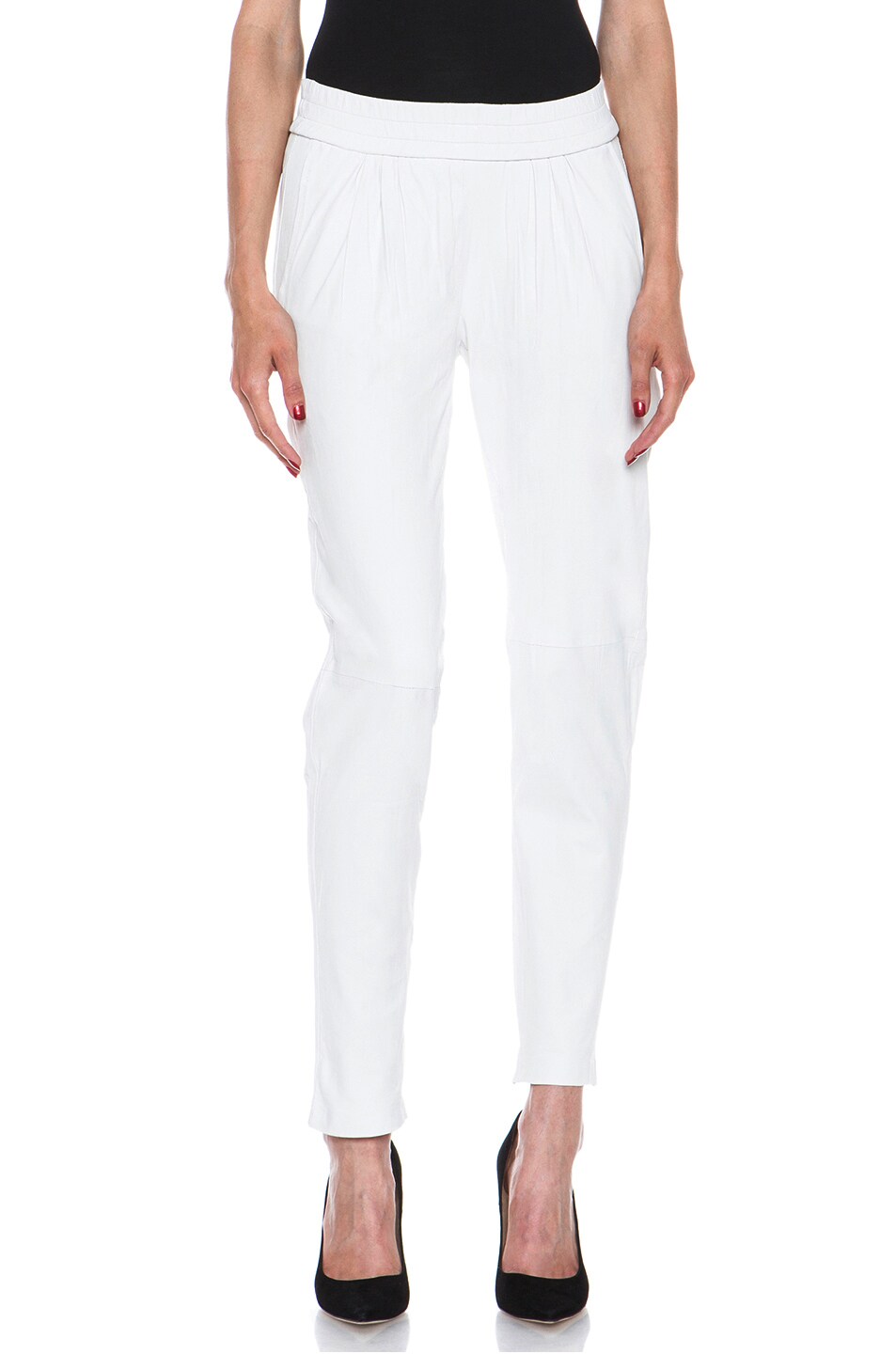 Image 1 of NICHOLAS EXCLUSIVE Leather Track Pants in White