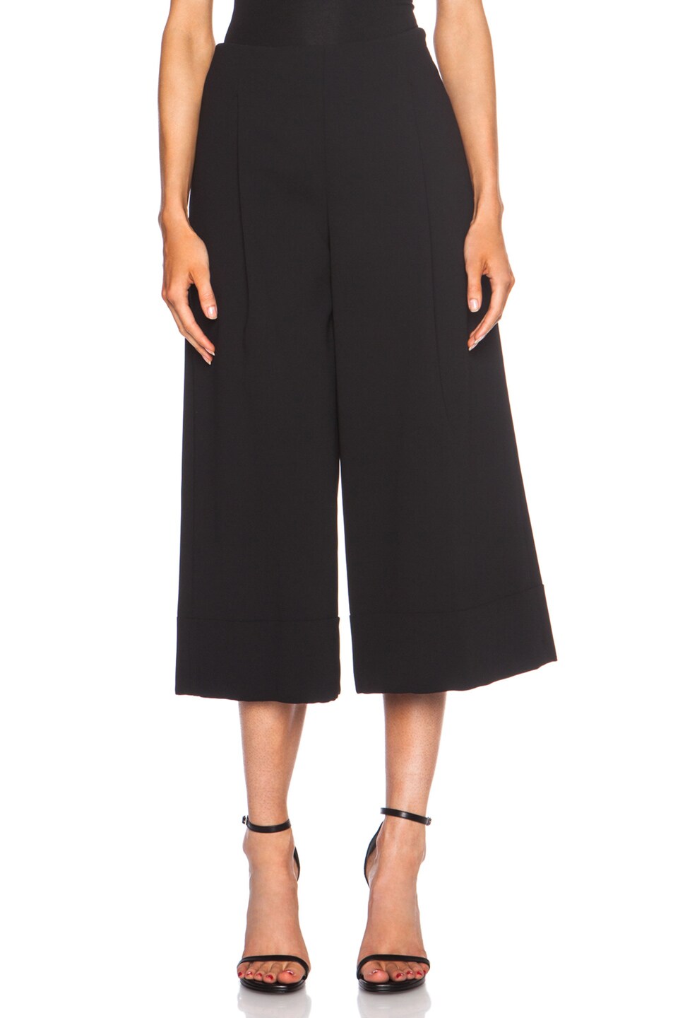 Image 1 of NICHOLAS Wide Poly Culottes in Black