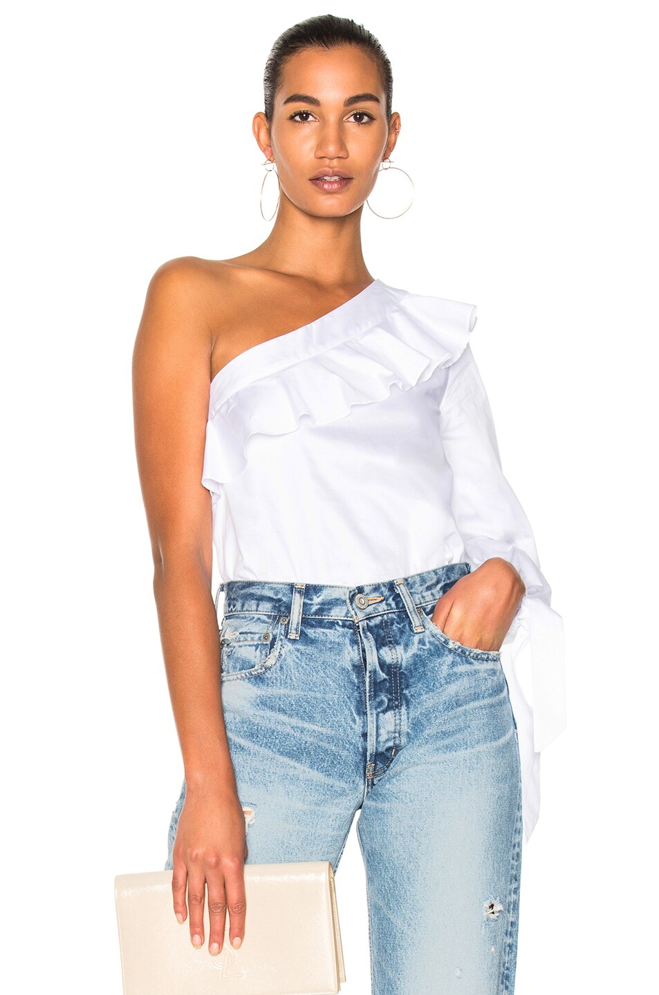 Image 1 of NICHOLAS One Shoulder Top in White