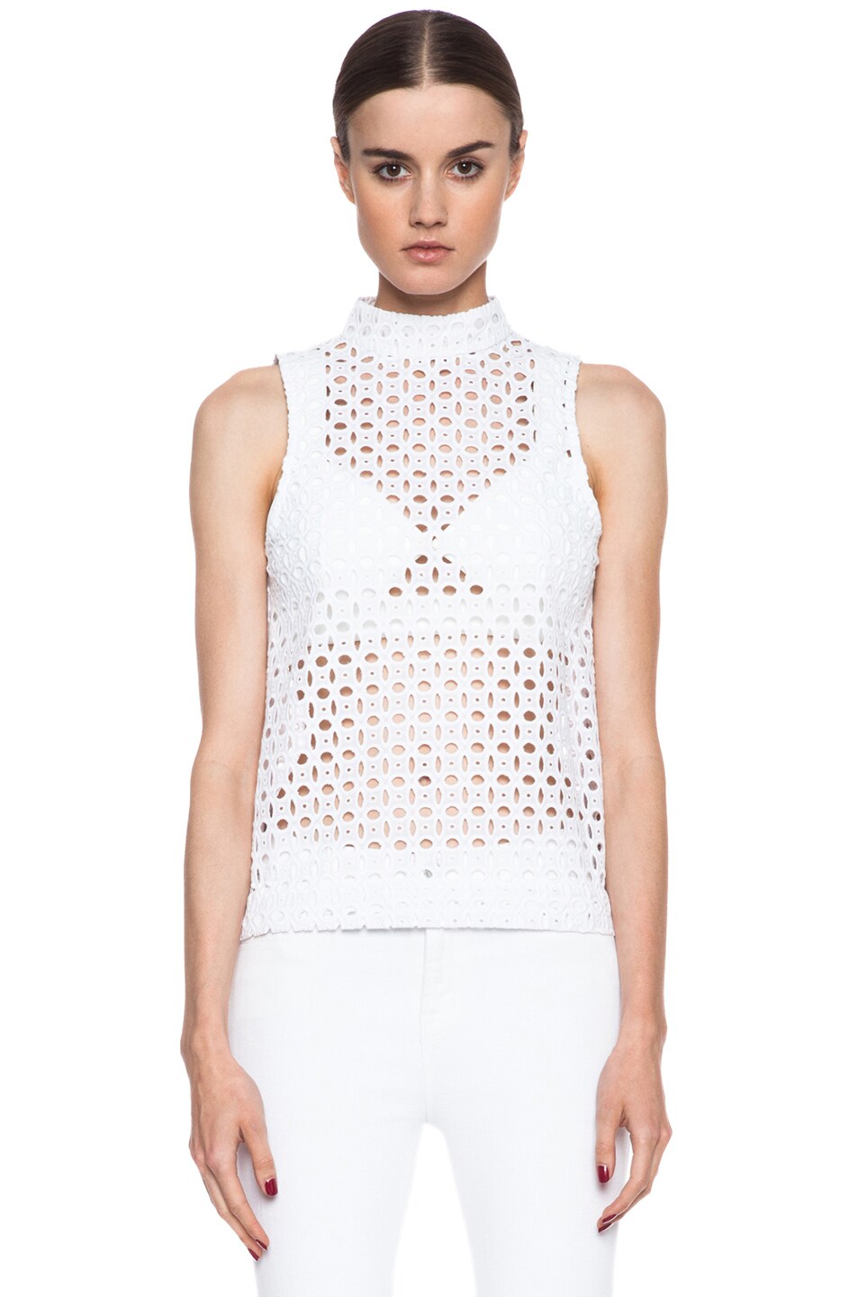 Image 1 of NICHOLAS Broderie Lace Tank Top in White