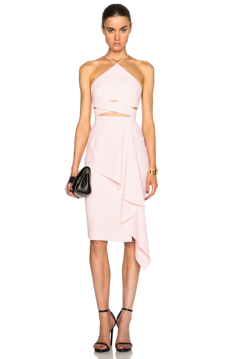 NICHOLAS Bonded Crepe Cross Band Top in Ballet FWRD