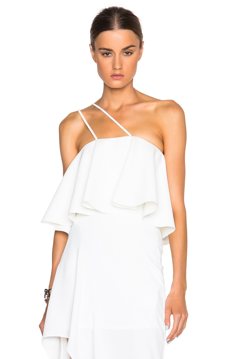 Image 1 of NICHOLAS Crepe Rouleaux Flare Crop in White