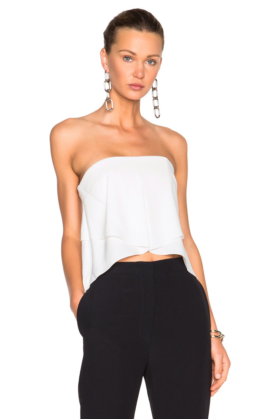 Image 1 of NICHOLAS Front Drape Bustier Top in Ivory
