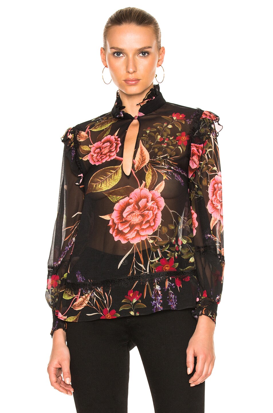 Image 1 of NICHOLAS Peony Floral Ruffle Top in Peony Floral