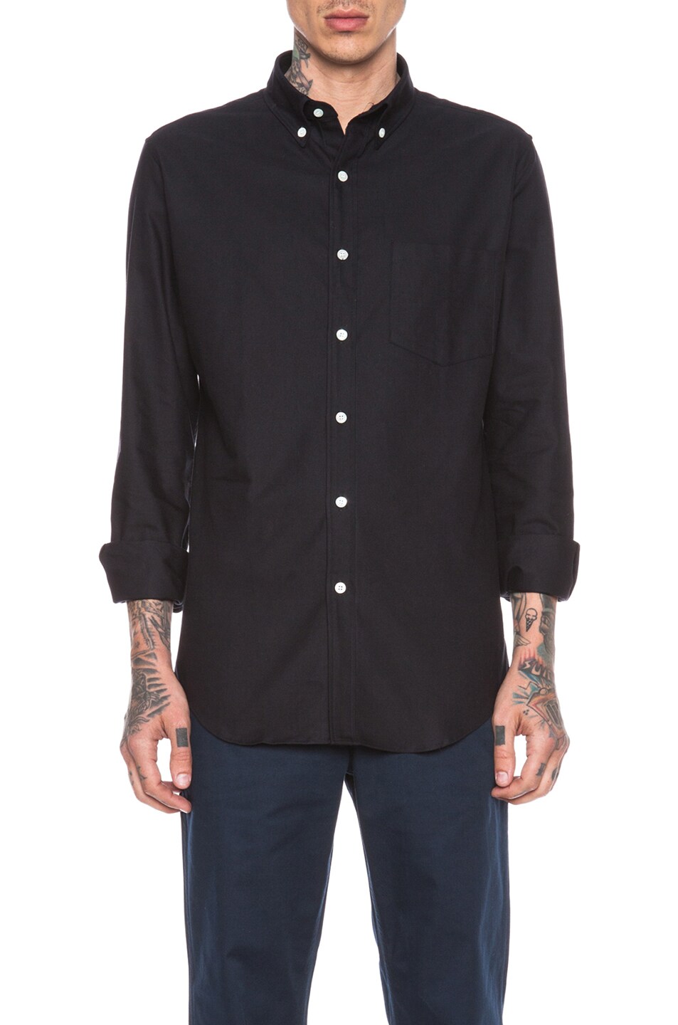 Image 1 of N.HOOLYWOOD COMPILE Oxford Button Down in Black