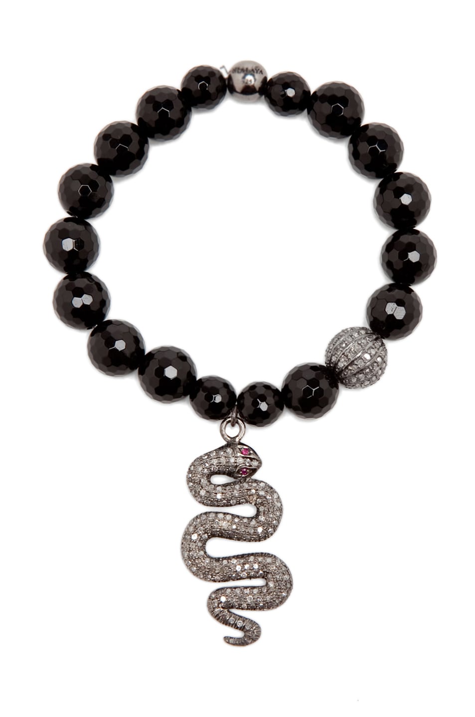 Image 1 of Nialaya Diamond Collection Snake Bracelet in Black