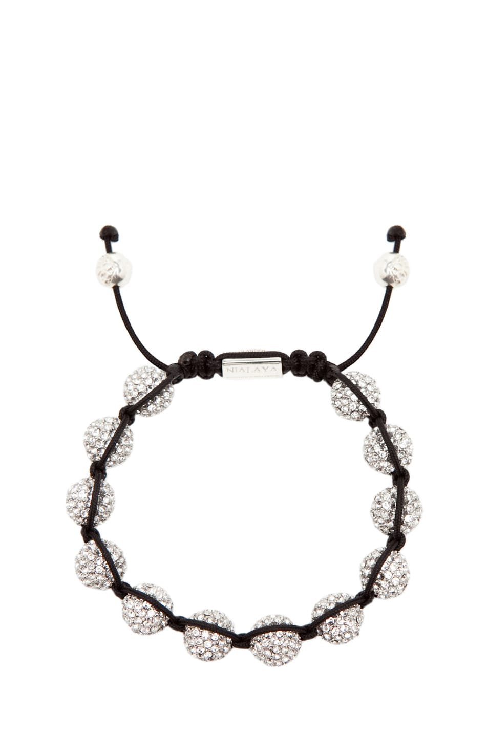 Image 1 of Nialaya Crystal String Bracelet in Silver