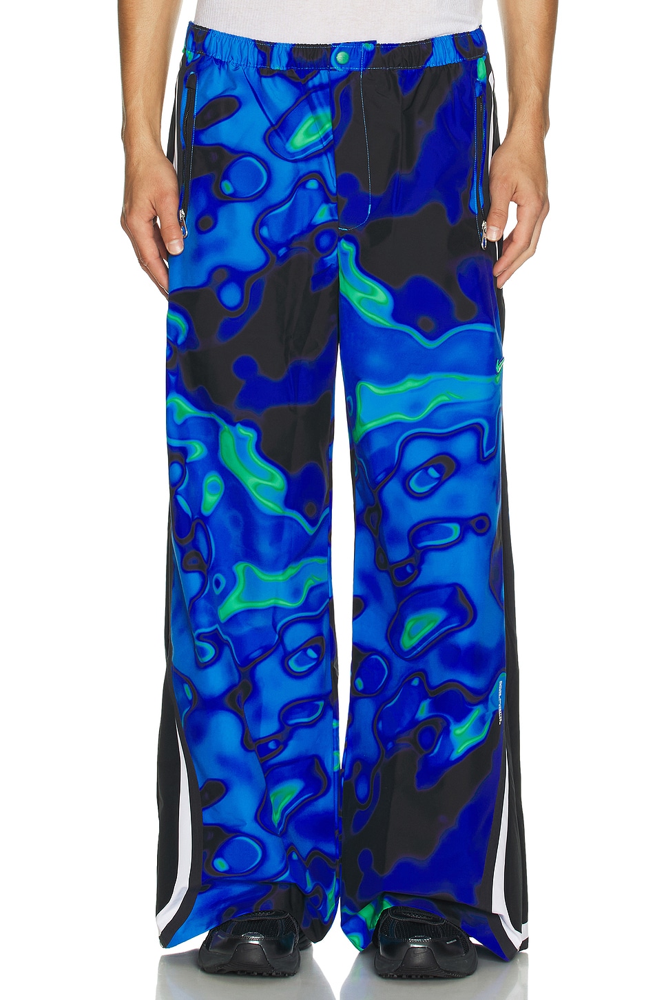 Image 4 of Nike Repel Track Pant in Hyper Royal, White, & Green Shock
