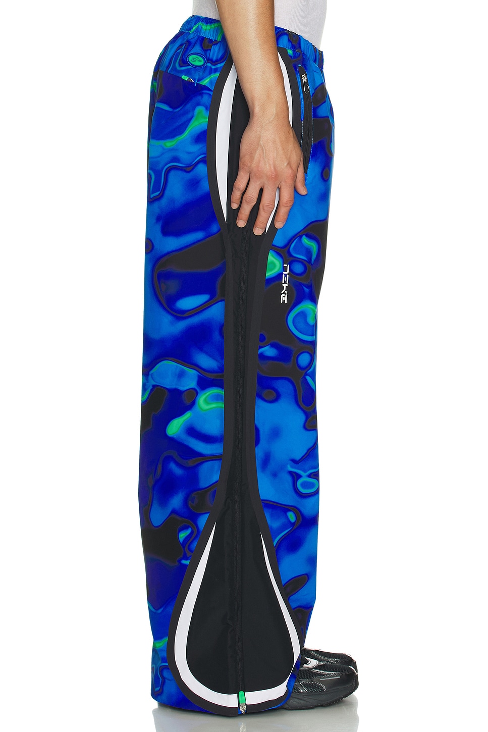 Image 5 of Nike Repel Track Pant in Hyper Royal, White, & Green Shock