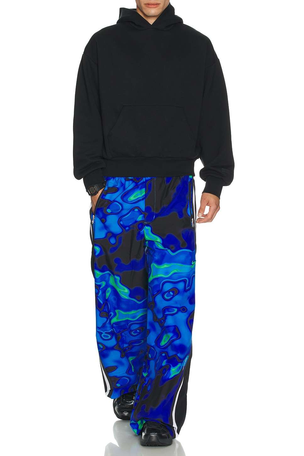 Image 6 of Nike Repel Track Pant in Hyper Royal, White, & Green Shock