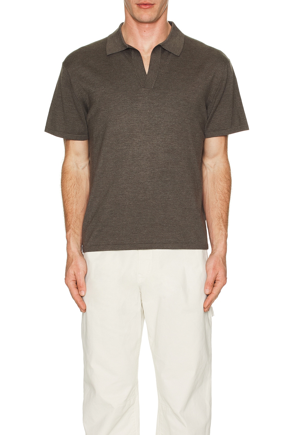 Image 1 of NILI LOTAN Finnley Polo Sweater in Army Green