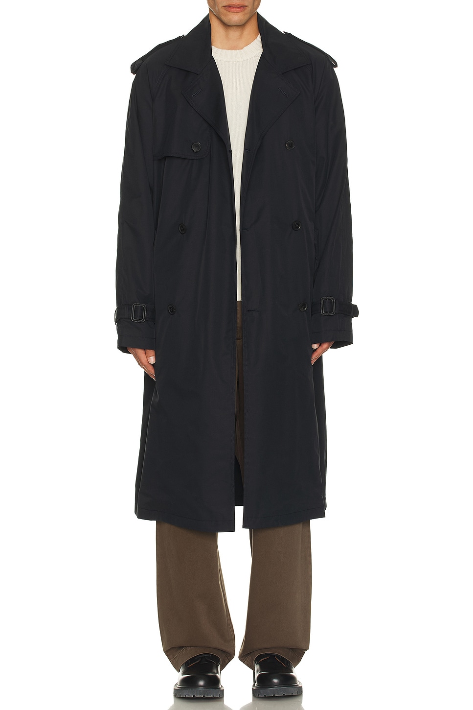 Image 1 of NILI LOTAN Kieran Trench Coat in Dark Navy