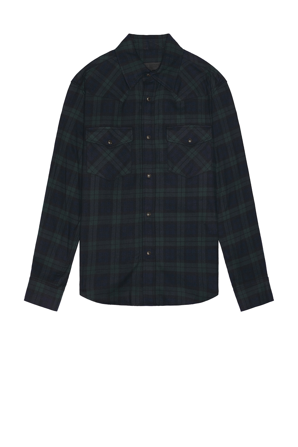 Image 1 of NILI LOTAN Travis Button Up in Green & Midnight Plaid