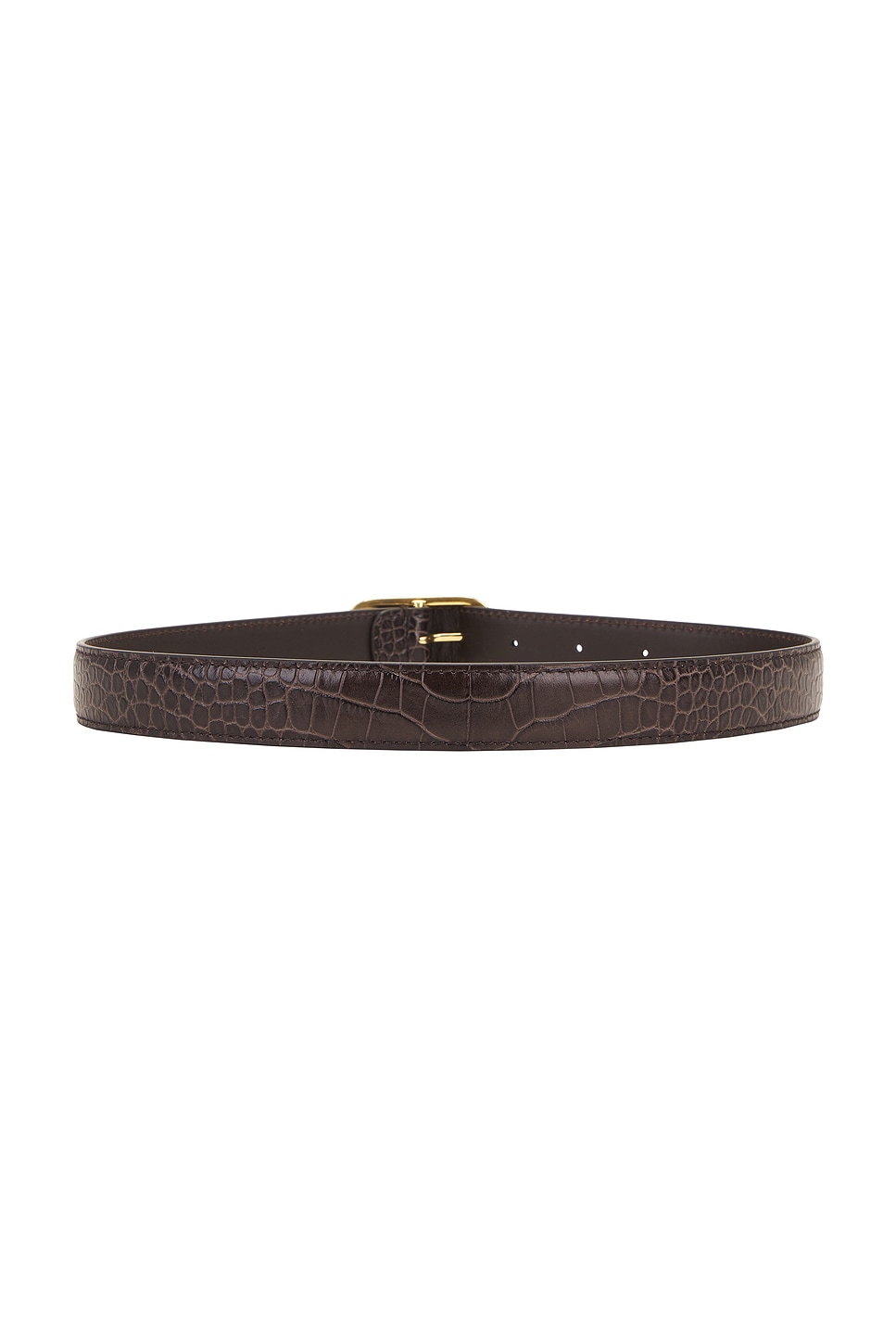 Shop Nili Lotan Reine Embossed Croc Belt In Espresso