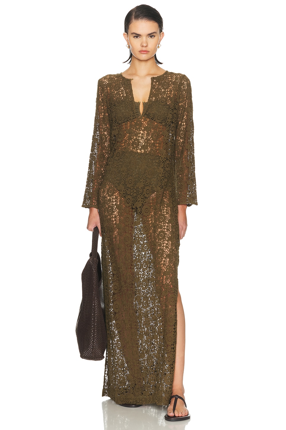 Image 1 of NILI LOTAN Della Dress in Army Green