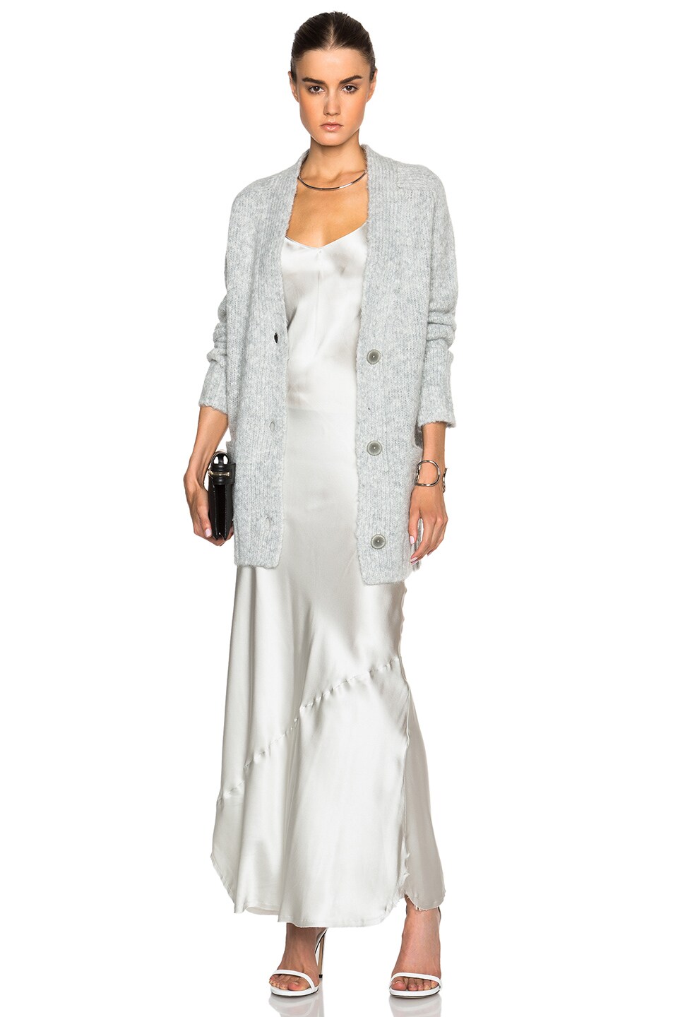 Image 1 of NILI LOTAN Cami Silk Dress in Grey