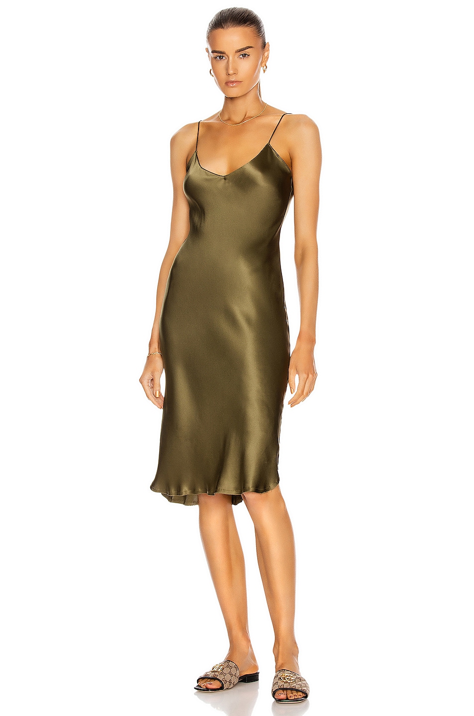 Image 1 of NILI LOTAN Midi Cami Dress in Olive