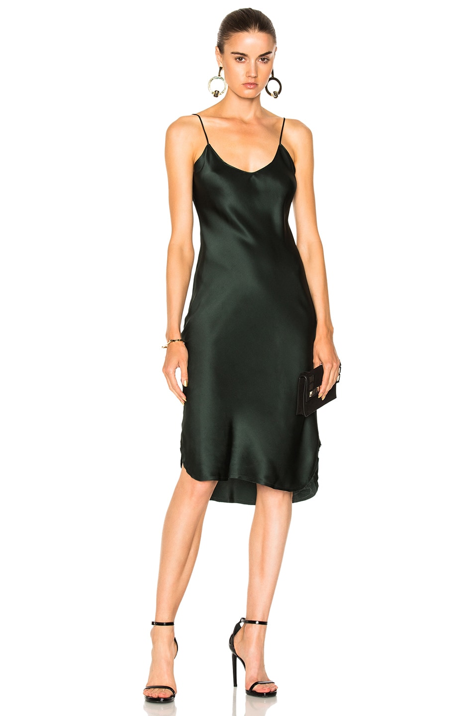 Image 1 of NILI LOTAN for FWRD Short Cami Dress in Pine Green
