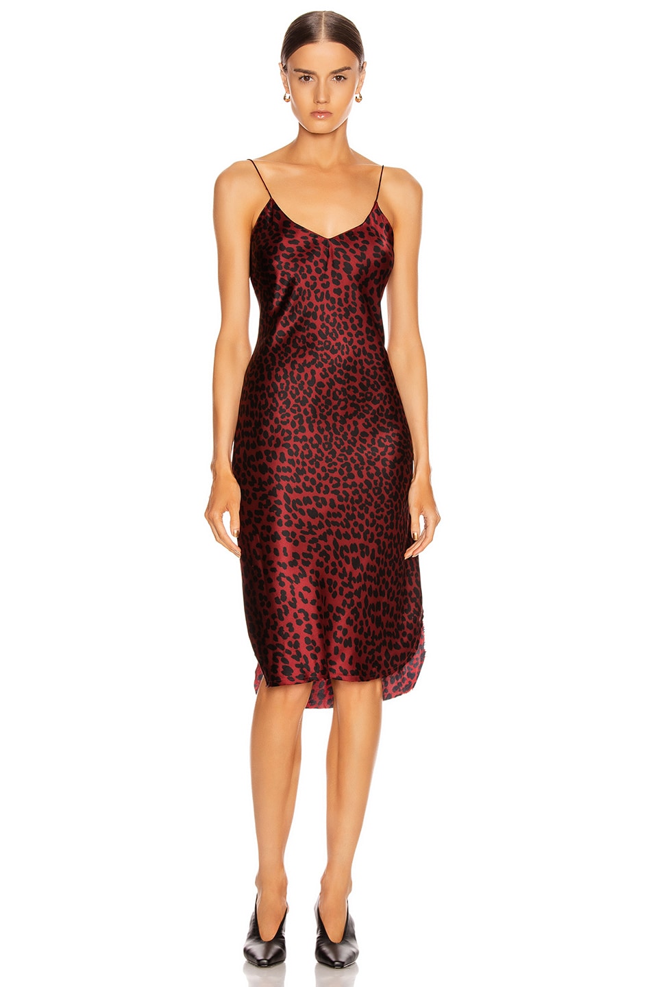 Image 1 of NILI LOTAN Short Cami Dress in Ruby Leopard Print