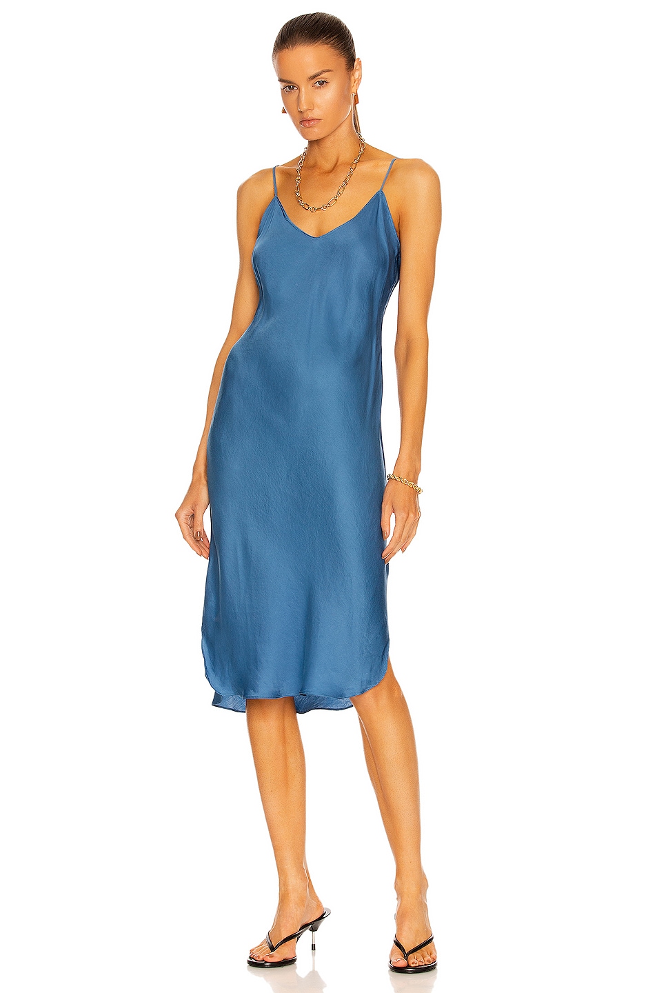 Image 1 of NILI LOTAN Giuliana Short Cami Dress in Azure Blue