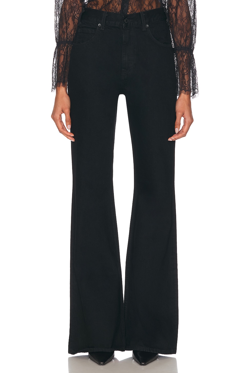 Image 1 of NILI LOTAN Roe Flare Jeans in Jet Black