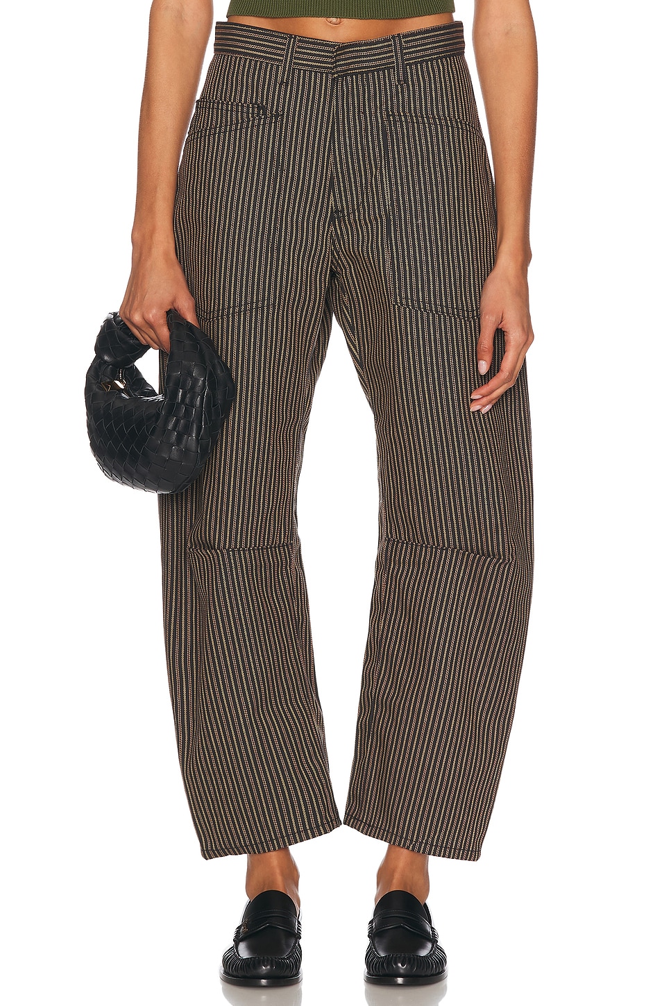 Nili Lotan Shon Barrel Leg Cotton Twill Pants