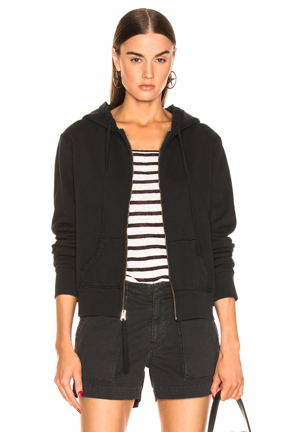 Image 1 of NILI LOTAN Callie Zip Up Hoodie in Washed Black