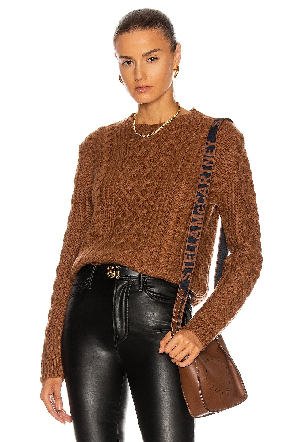 Image 1 of NILI LOTAN Jodelle Cashmere Sweater in Cognac