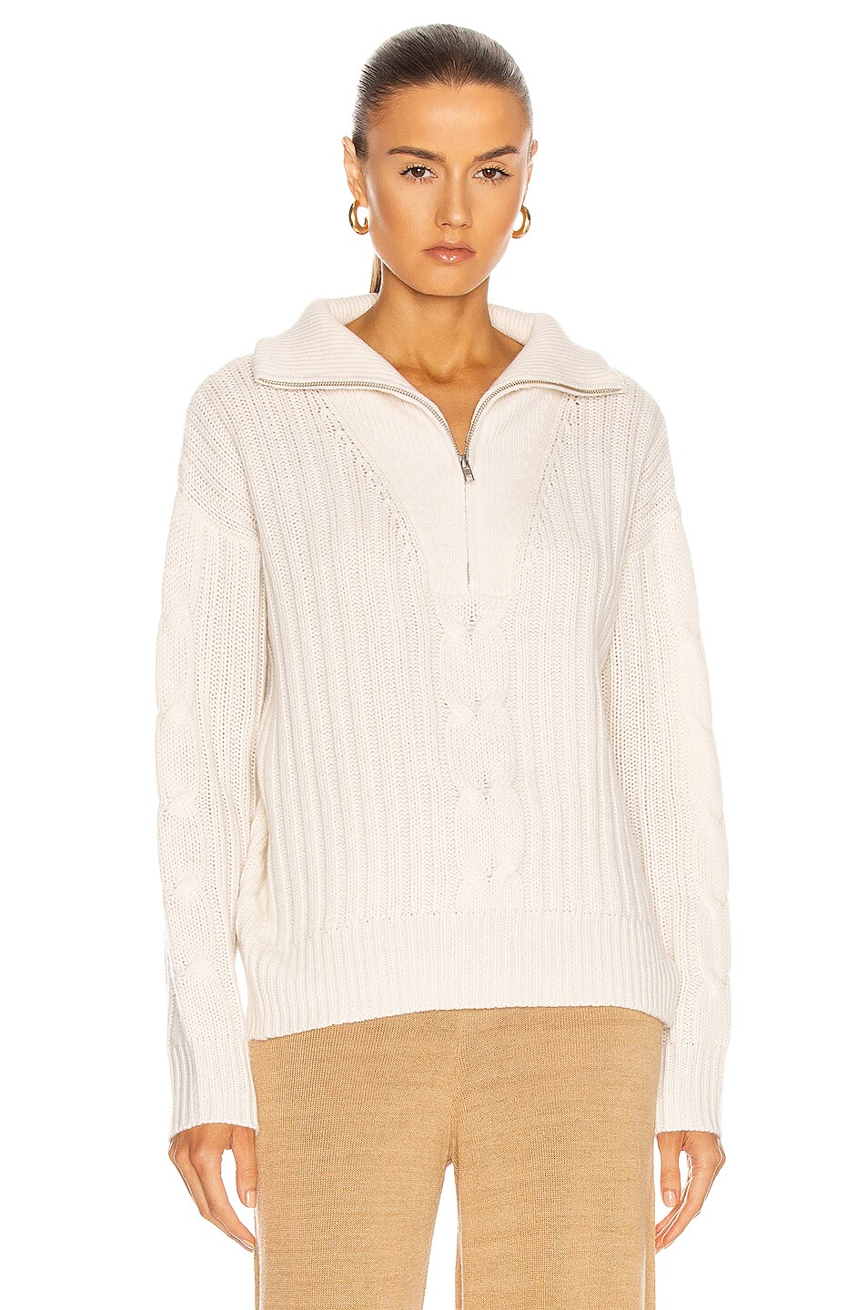 Image 1 of NILI LOTAN Angela Cashmere Sweater in Ivory