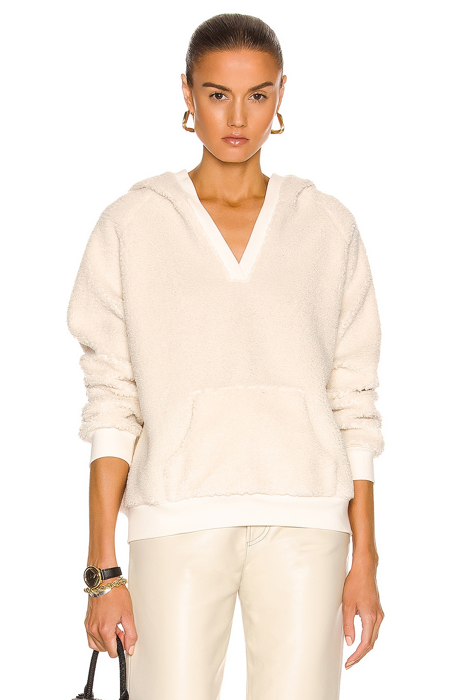 NILI LOTAN Sherpa Hoodie in Natural | FWRD