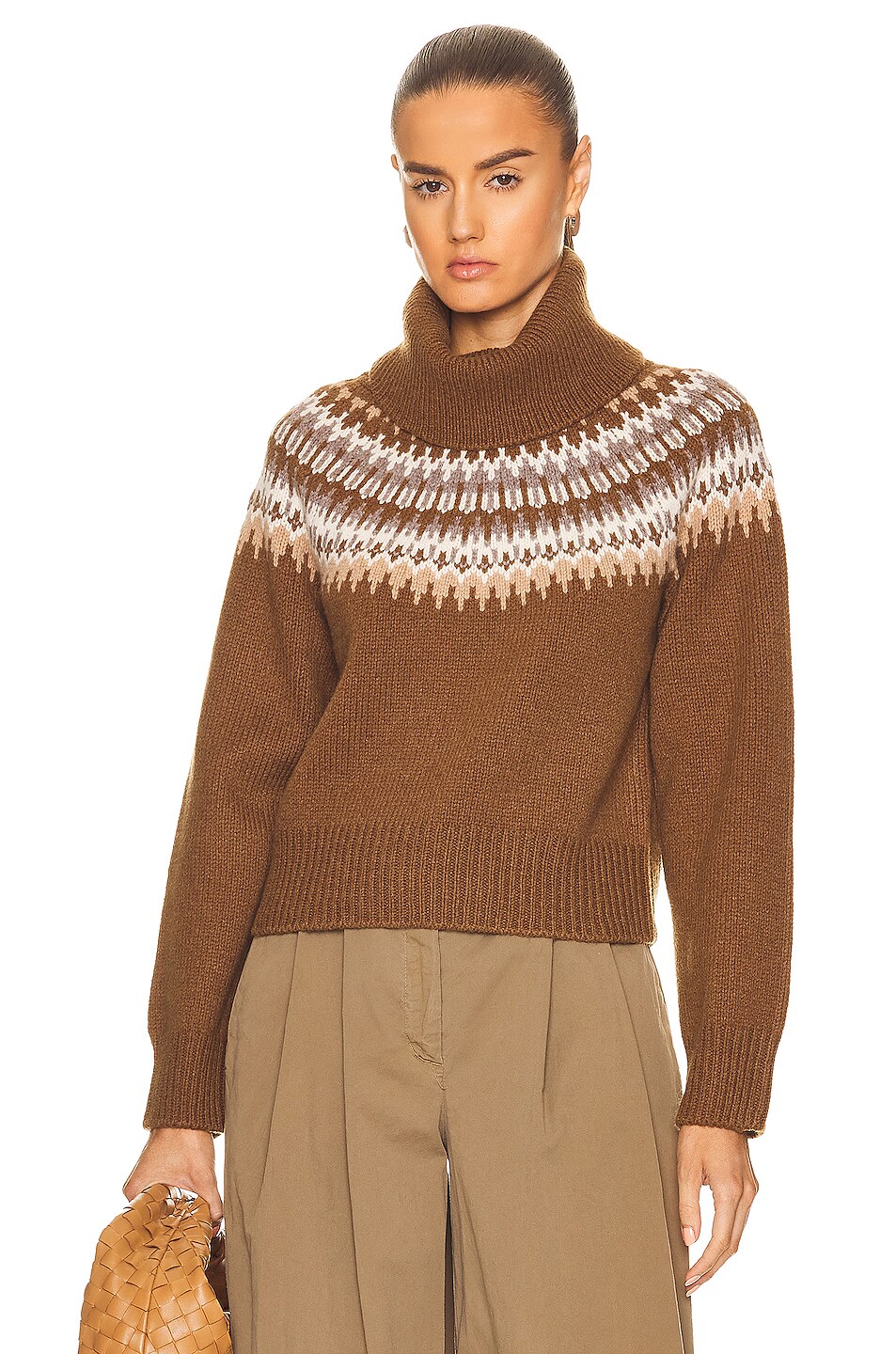 Image 1 of NILI LOTAN Alesander Cashmere Sweater in Chestnut