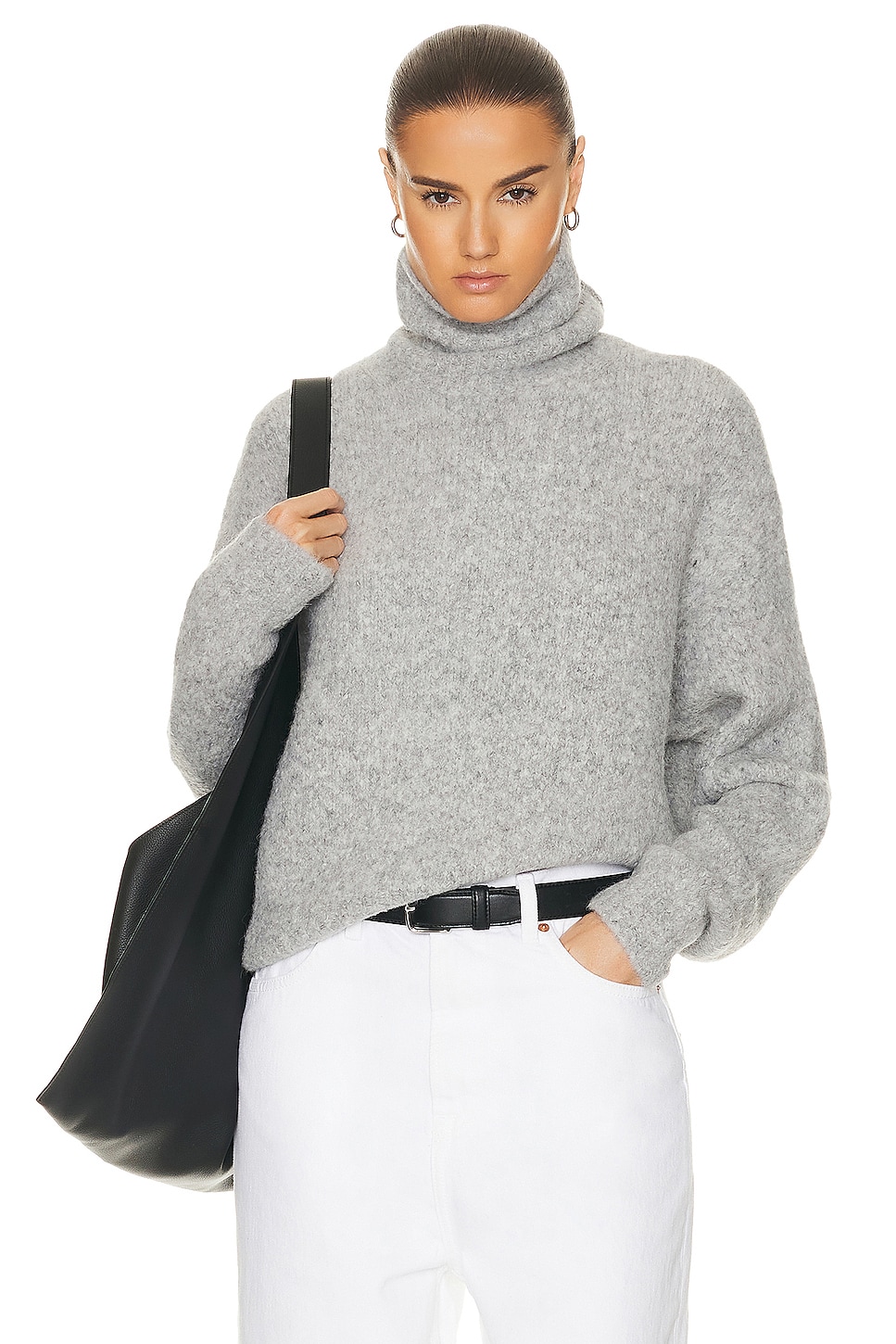 Image 1 of NILI LOTAN Sierra Sweater in Light Grey Melange