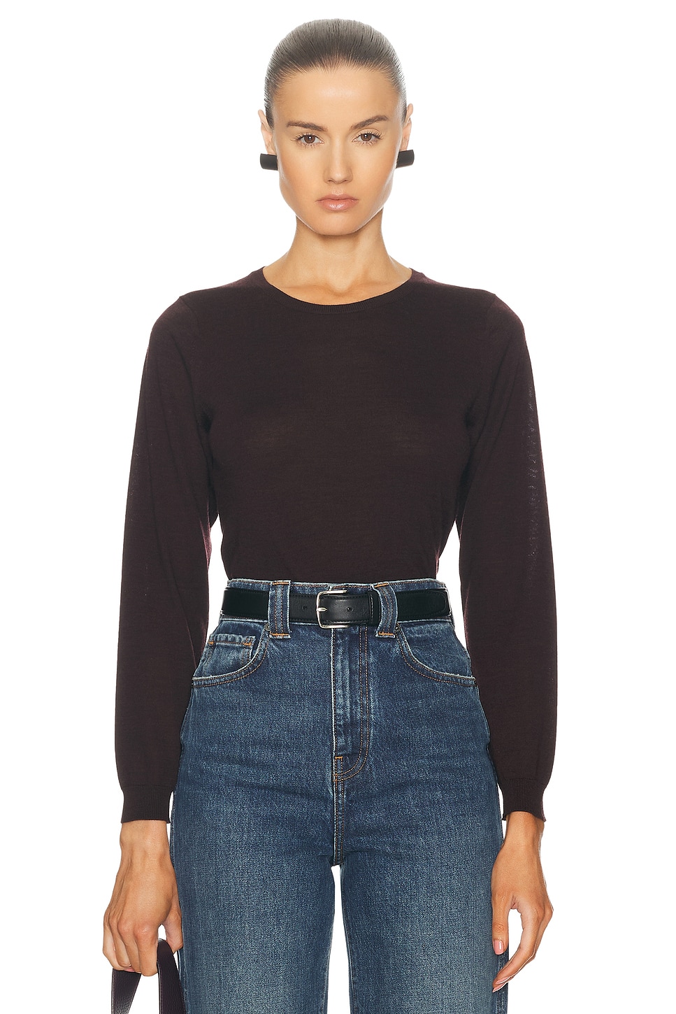 Image 1 of NILI LOTAN Oriana Sweater in Burgundy